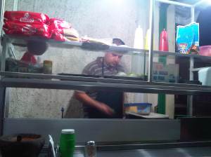 Vic at his hamburger stand